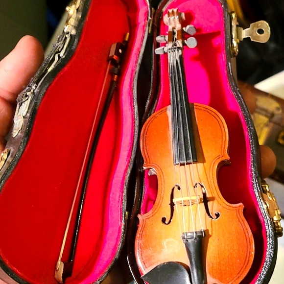 Violin Music Instrument Miniature Replica with Cas